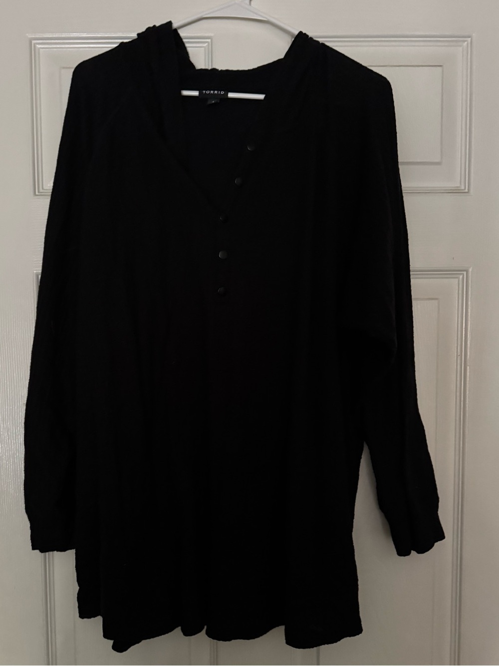 torrid waffle knit Black Long-Sleeve with Hood